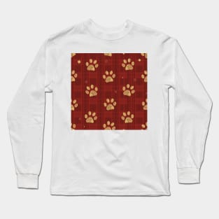 Plaid winter time seamless red pattern Long Sleeve T-Shirt